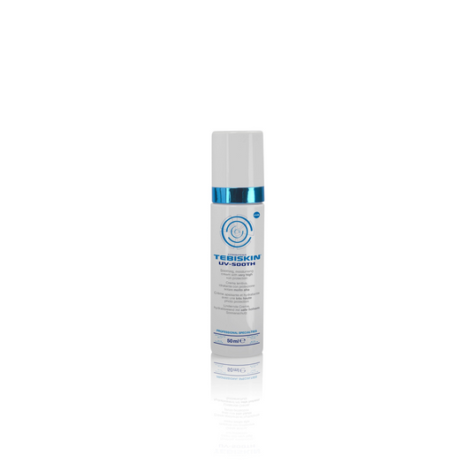 TEBISKIN® UV-SOOTH SPF50+ raminantis, drėkinantis kremas, pasižymintis labai patikima apsauga nuo saulės