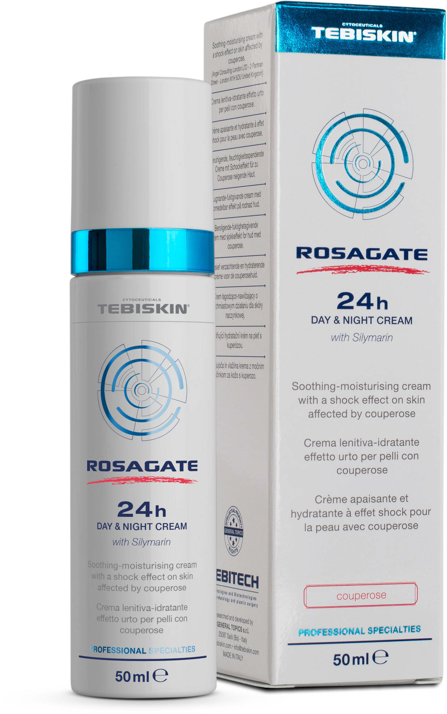 ROSAGATE® 24h DAY & NIGHT CREAM Raminamasis ir drėkinamasis kremas nuo kuperozės kenčiančiai odai